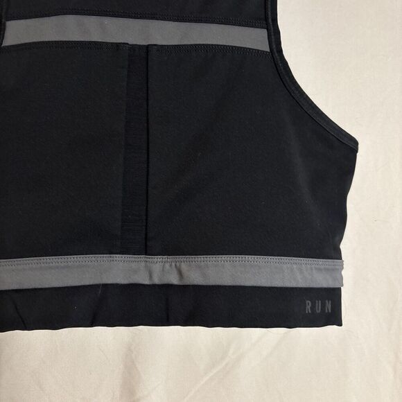 NIKE RUN DVN Women's Sports Bra Size Medium Black Grey Swoosh Activewear - Picture 4 of 10
